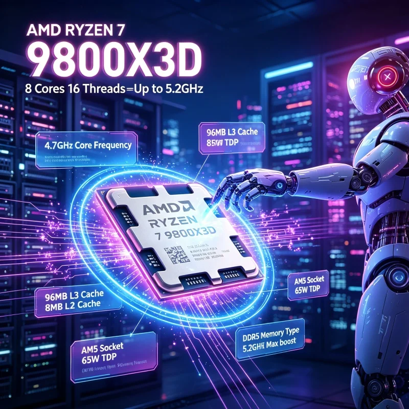 Amd Cpu Ryzen 7 - AMD Ryzen 7 9800X3D CPU Gaming