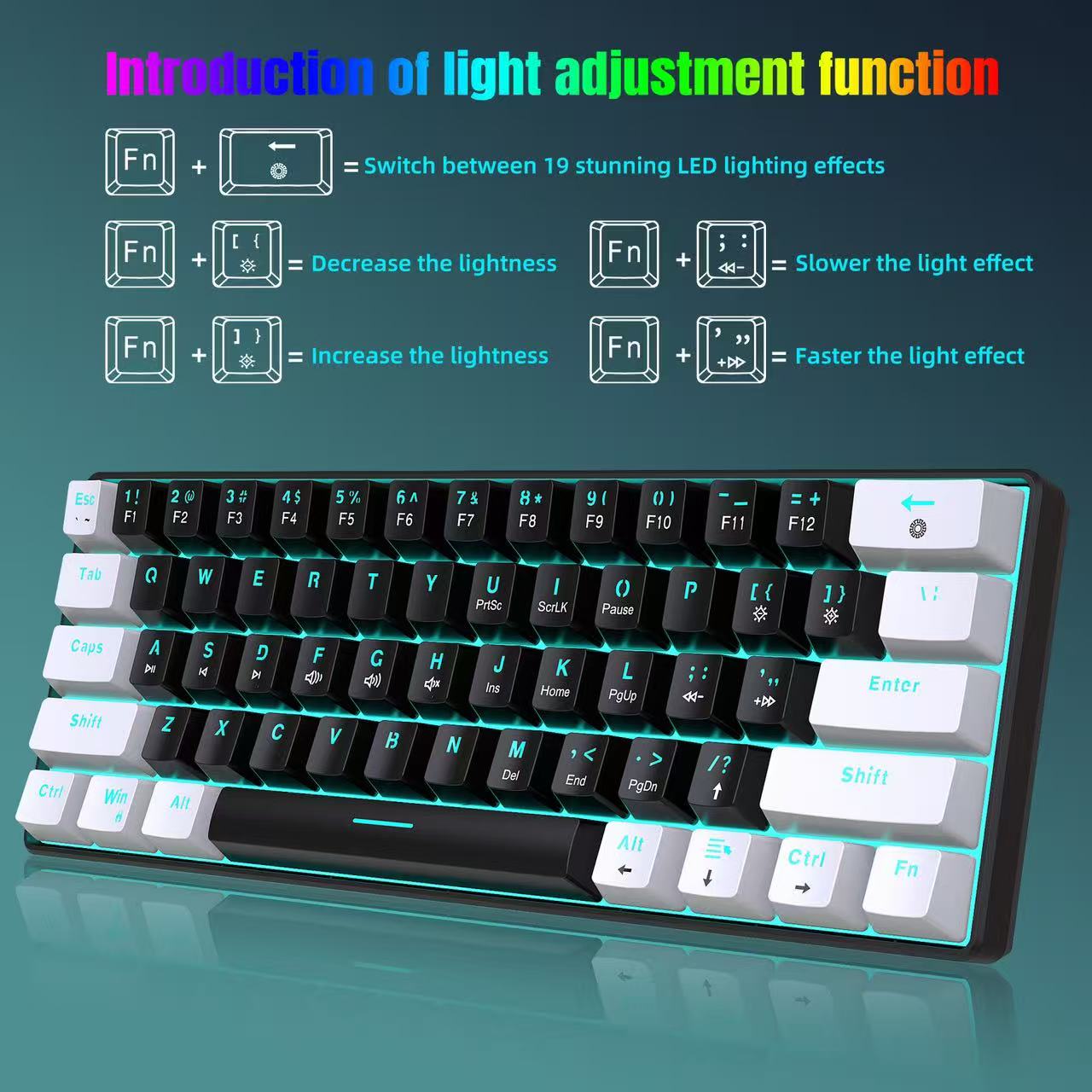 60% Keyboard Mekanik, Keyboard - Keyboard Gaming Blue Switch ulasan dan harga