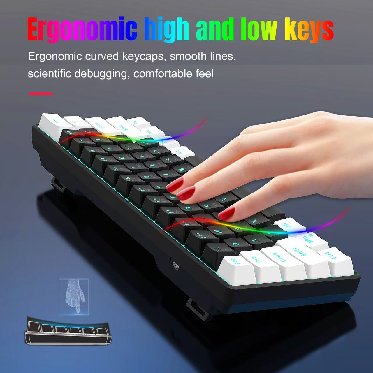 60% Keyboard Mekanik, Keyboard - Keyboard Gaming Blue Switch ulasan dan harga